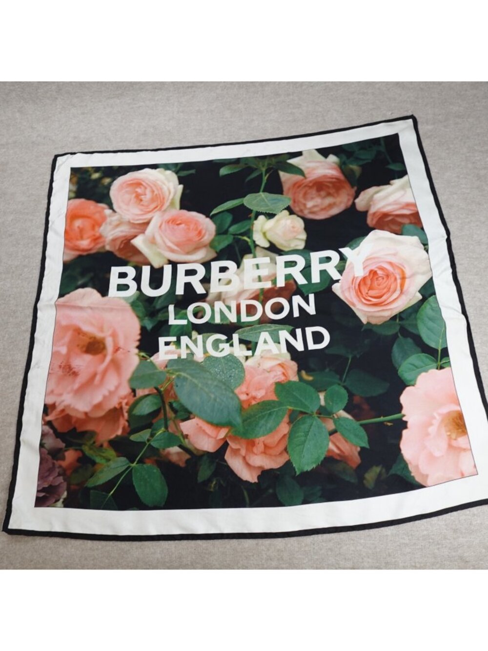 Burberry Womens Scarf Mulberry Silk Rolled Edge Recent